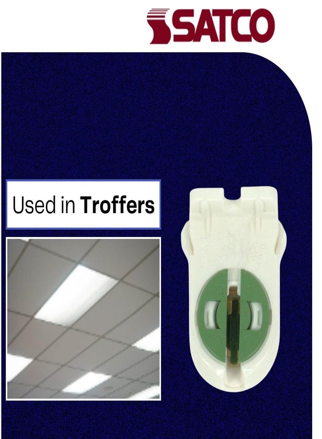 Satco T5 Lampholder; Slide-On; Rotary Locking; Rapid Start Applications; 1-1/8" Height; 7/8" Width; 5/8" Diameter; 120W; 600V; Part Number 80-1944(1 Pack) - Image 4