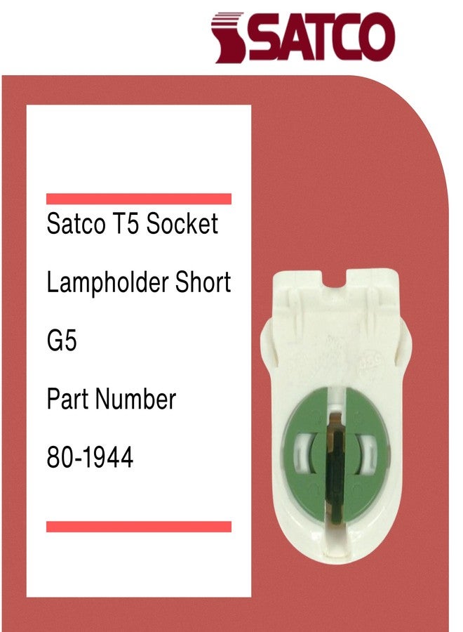 Satco T5 Lampholder; Slide-On; Rotary Locking; Rapid Start Applications; 1-1/8" Height; 7/8" Width; 5/8" Diameter; 120W; 600V; Part Number 80-1944(1 Pack) - Image 2