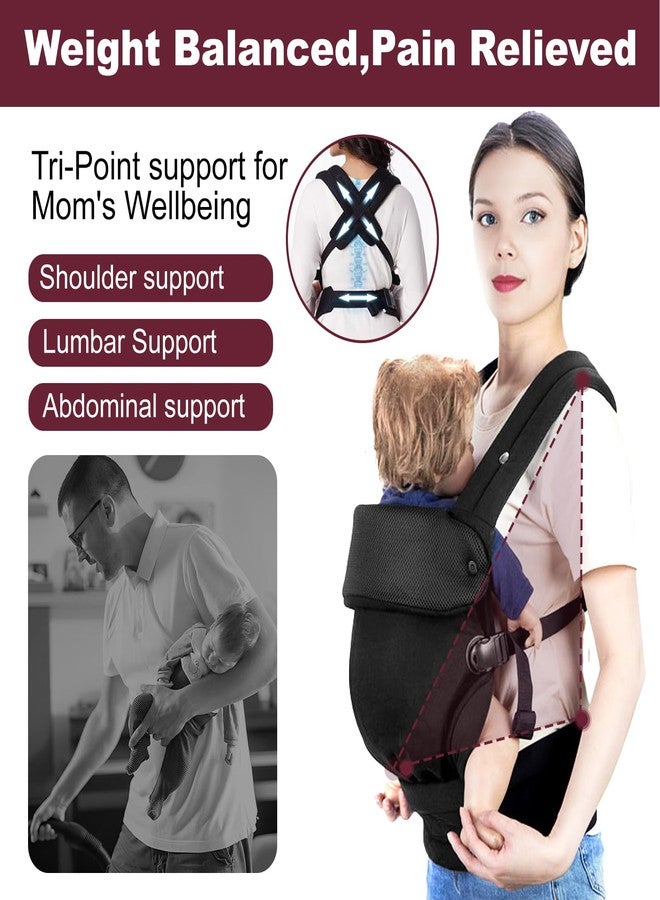 QETRABONE Baby Sling Carrier, Adjustable Baby Holder Carrier, Baby Half Wrapped Sling Hip Carrier, One Shoulder Labor-Saving, Natural Cotton with Breathable Mesh Fabric for Newborn to Toddler Up to 45lbs (Grey) - Image 2