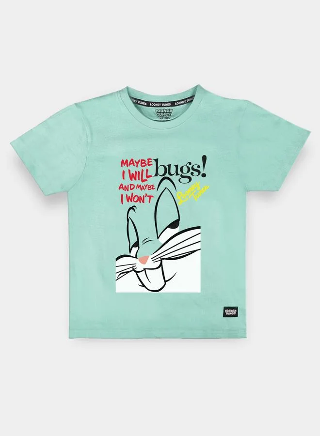 Looney Tunes Graphic Print Round Neck Fashion T-shirt