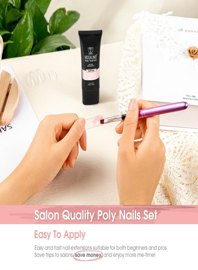 ROSALIND White Poly Extension Gel, 2.7 oz White Poly Nail Gel for Nail Art Decoration, Builder Pink Nail Thickening Extension Easy to DIY Use at Home Need UV Lamp - Image 4