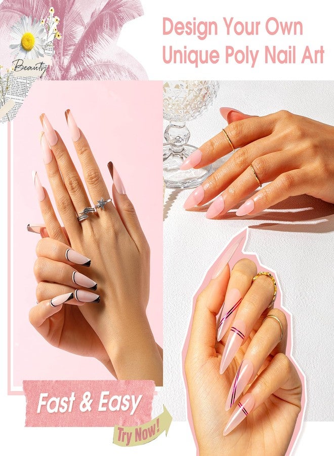 ROSALIND White Poly Extension Gel, 2.7 oz White Poly Nail Gel for Nail Art Decoration, Builder Pink Nail Thickening Extension Easy to DIY Use at Home Need UV Lamp - Image 5