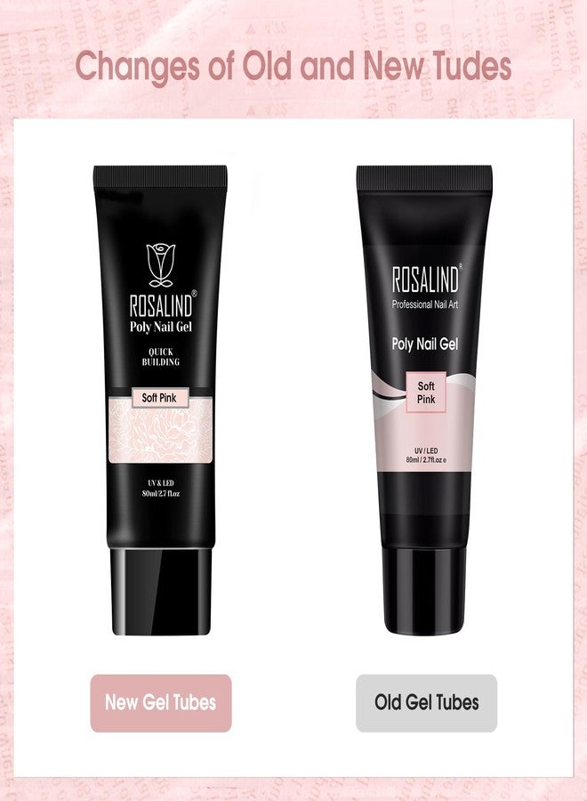 ROSALIND White Poly Extension Gel, 2.7 oz White Poly Nail Gel for Nail Art Decoration, Builder Pink Nail Thickening Extension Easy to DIY Use at Home Need UV Lamp - Image 2
