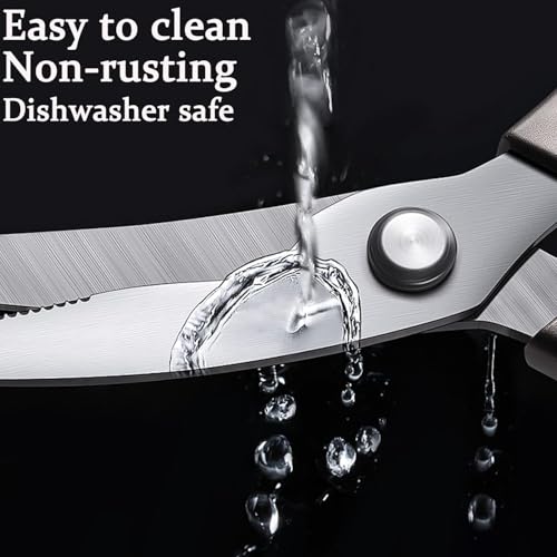 ZEVON® Kitchen Scissors, Multi-Purpose Kitchen Shears, Heavy Duty Dishwasher Safe Food Scissors, Non Slip Stainless Steel Sharp Cooking Scissors for Kitchen, Chicken, Poultry, Fish, Meat, Herbs-Sliver - Image 5