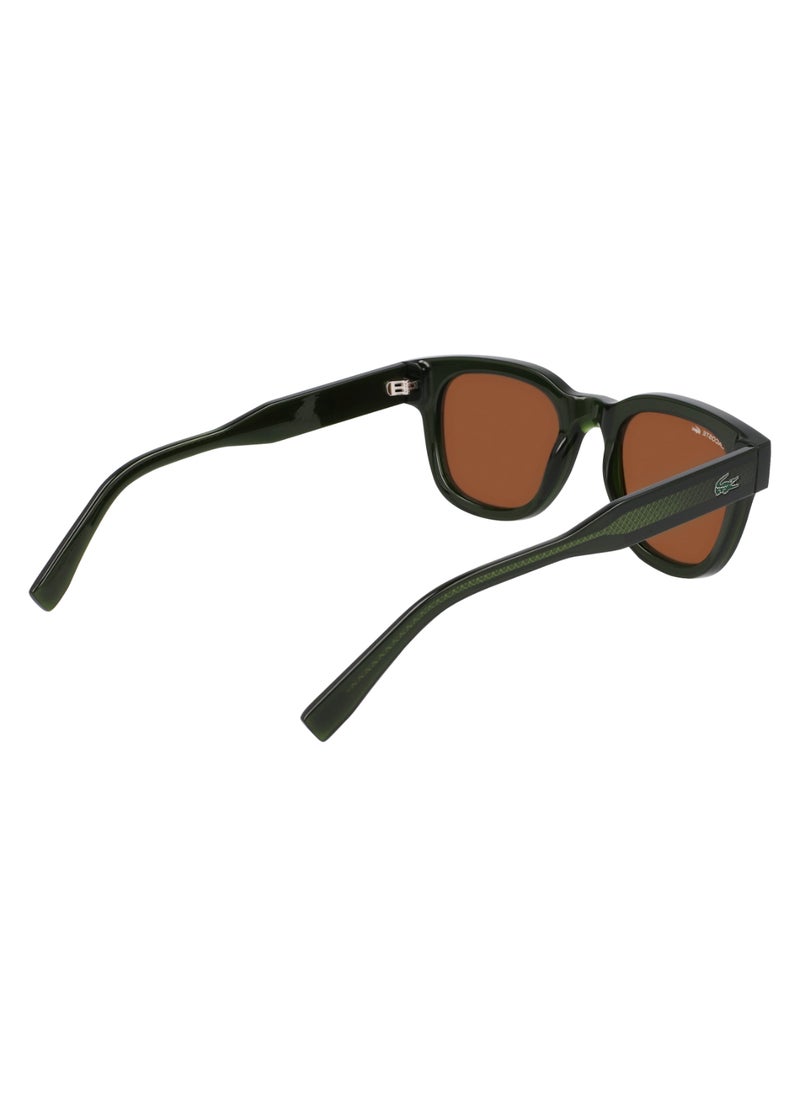 LACOSTE - إطار كامل بيولوجي إنج-820 مستدير لاكوست نظارات شمسية L6023S 4921 (275) كاكي - Image 1