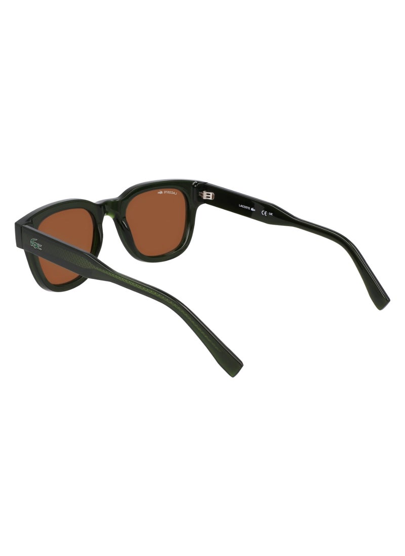 LACOSTE - إطار كامل بيولوجي إنج-820 مستدير لاكوست نظارات شمسية L6023S 4921 (275) كاكي - Image 1