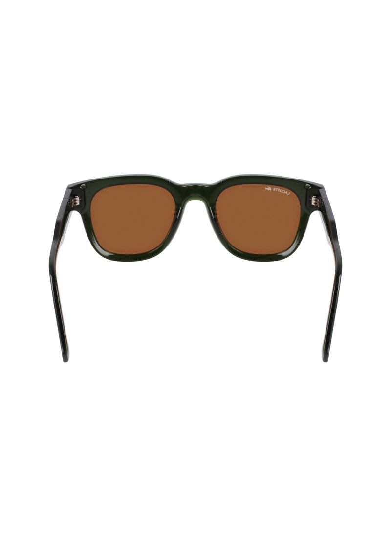 LACOSTE - إطار كامل بيولوجي إنج-820 مستدير لاكوست نظارات شمسية L6023S 4921 (275) كاكي - Image 1