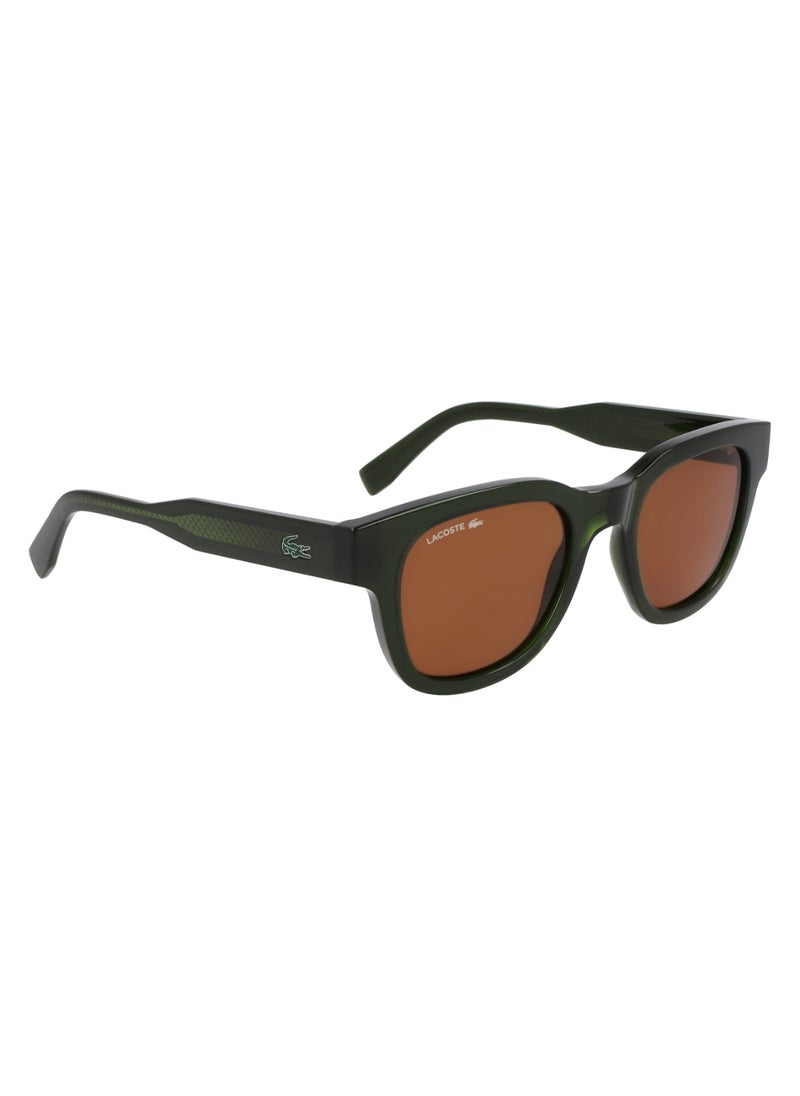LACOSTE - إطار كامل بيولوجي إنج-820 مستدير لاكوست نظارات شمسية L6023S 4921 (275) كاكي - Image 1
