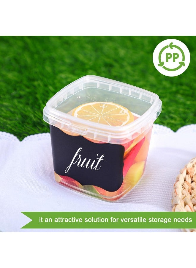 Jinei 50 Pcs Plastic Deli Containers With Lids Clear Square Food Storage Containers Stackable Airtight Square Container With Lids With 9 Labels And Marker For Kitchen Storage Meal Take Out (8 Oz)  - Image 5