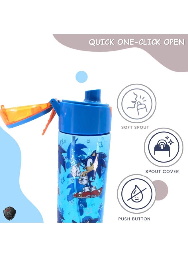 i-kola SO NI BLUE 750ML Kids Water Bottle for School | BPA-Free Plastic Water Bottle for Boys & Girls | Leakproof, Unbreakable, Easy to Drink, Quick Open Lock | Fun Design water bottle (TS-9214 B 3) - Image 5