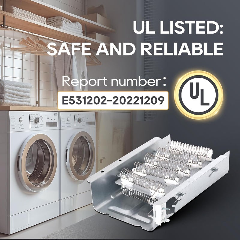TOPDC 【2025 Upgraded】 279838 Dryer Heating Element with Thermostat & Thermal Fuse Kit for Whirlpool Kenmore Maytag Amana Roper Admiral 70/80 Series 110 Model - Image 4