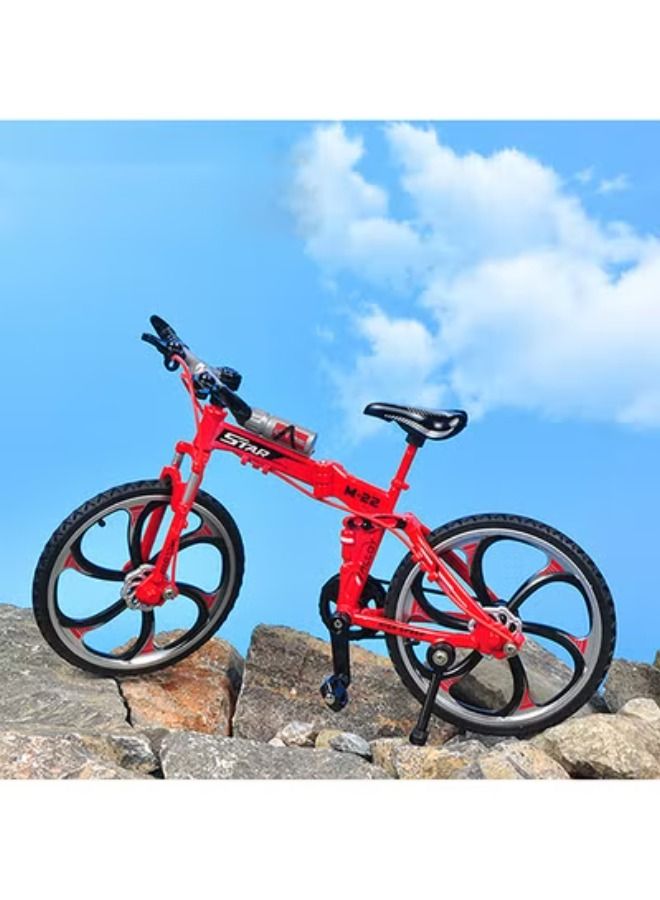 أكاليكس دراجة يموت الصب سبيكة دراجة هوائية جبلية قابلة للطي نموذج مصغر بالضبط مع عجلات متحركة لعبة محاكاة - Image 2