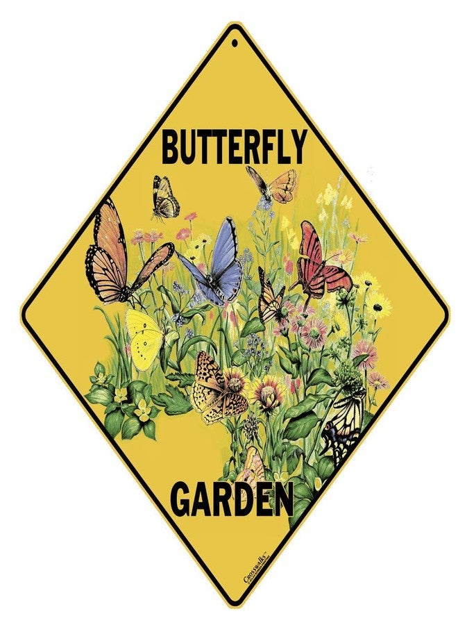 CROSSWALKS Butterfly Garden 12" X 12" Aluminum Sign (X252) - Image 1