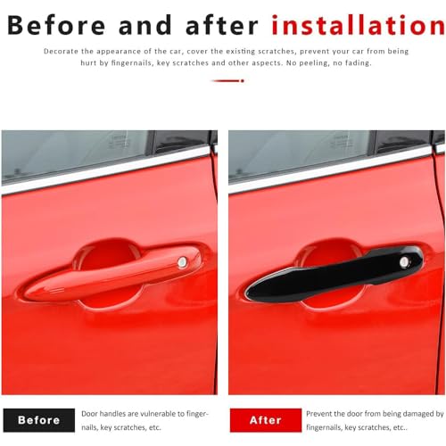 DLOVEG Door Handle Cover Compatible for 2018-2023 2024 2025 Toyota Camry Accessories Handle Protector Compatible for Toyota Corolla 2025 2024 2023 2022-2020 (No Smart Key Holes, Glossy Black) - Image 2