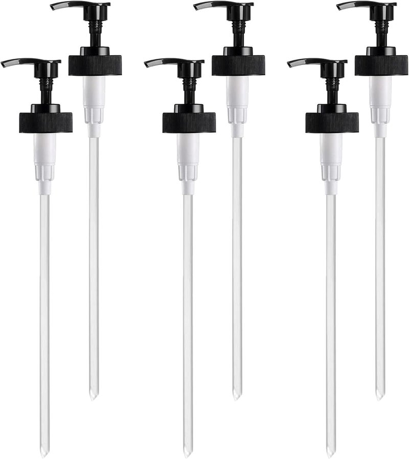 YBB Gallon Pump Dispenser, Fits Most 1 Gallon Jugs and Containers 38/400 Snow Cone Syrup Pump Lid Top Replacement for Sanitizer, Lotion, Shampoo, Conditioner (Balck - 6 Pack) - Image 1