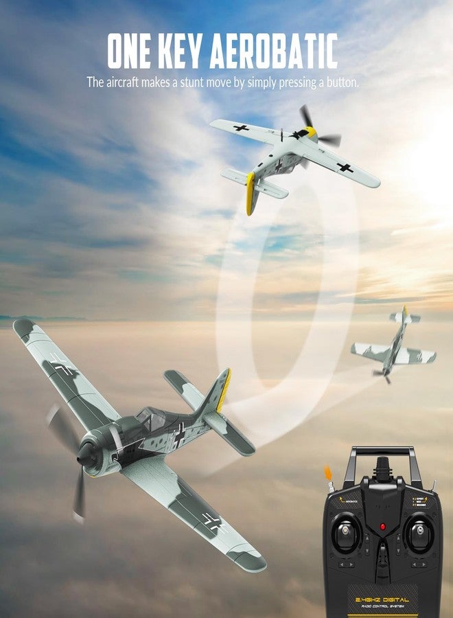 volantexrc RC Plane FW190 Fighter 4CH Remote Control Airplane RTF with Aileron, Gyro, Aerobatics & 3 Modes to Fly, Hobby Radio Controlled Warbird Aircraft for Adults, Beginners (761-17) - Image 4