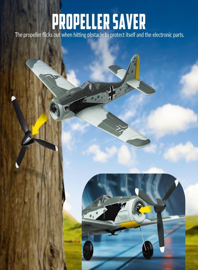 volantexrc RC Plane FW190 Fighter 4CH Remote Control Airplane RTF with Aileron, Gyro, Aerobatics & 3 Modes to Fly, Hobby Radio Controlled Warbird Aircraft for Adults, Beginners (761-17) - Image 5