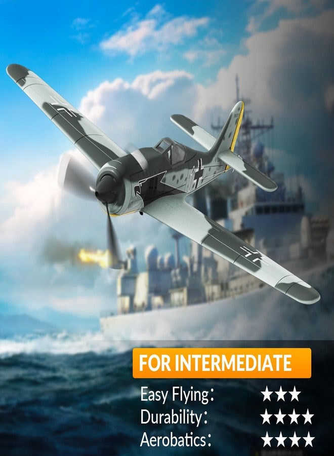 volantexrc RC Plane FW190 Fighter 4CH Remote Control Airplane RTF with Aileron, Gyro, Aerobatics & 3 Modes to Fly, Hobby Radio Controlled Warbird Aircraft for Adults, Beginners (761-17) - Image 2