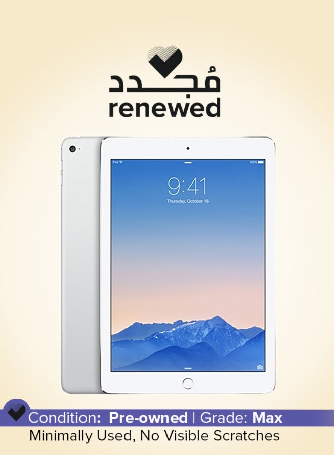 ابل  مجدد - آيباد إير 2 مع فيس تايم 9.7 بوصة 64 جيجابايت واي فاي فضي - النسخة الأمريكية - Image 1