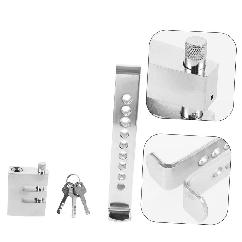Theft Proof Adjustable Telescopic Car Steering Wheel Clutch Lock Brake And Accelerator Pedal Security Silver - Image 5