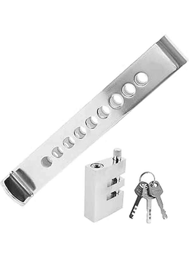 Theft Proof Adjustable Telescopic Car Steering Wheel Clutch Lock Brake And Accelerator Pedal Security Silver - Image 1