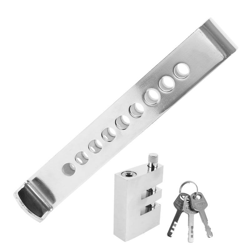 Theft Proof Adjustable Telescopic Car Steering Wheel Clutch Lock Brake And Accelerator Pedal Security Silver - Image 2
