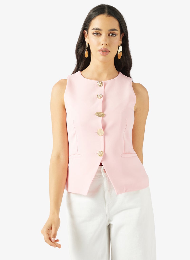 Ginger Gold Accent Detail Vest - Image 1