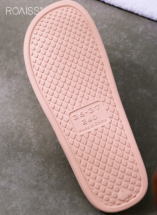 رويس شباشب نسائية مريحة ذات نعل ناعم، بتصميم بسيط مفتوح، مناسبة للحمام والاستحمام المنزلي، مانعة للانزلاق، مقاومة للروائح والتسرب، بتصميم ماسي وردي اللون - Image 5
