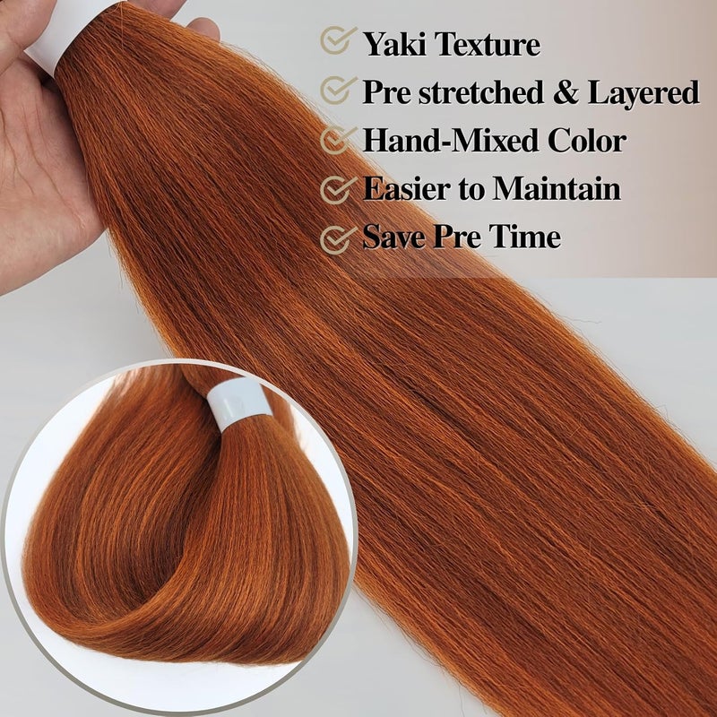 Leticia Bright Ginger Bob Braiding Hair Pre stretched Short Hypoallergenic Boho Curly Hair for Braiding Itch Free Knotless Deep Wave Braids for Black Women - Image 3