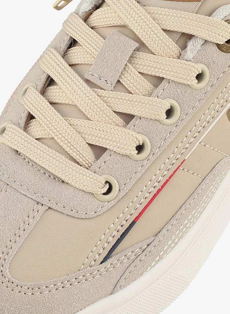 Lee Cooper BEIGE Boys Panelled Lace-Up Sneakers for Men | Best Price UAE