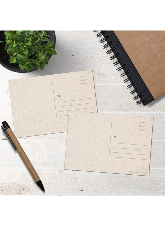 321Done - Small Blank Postcards Tan (Set Of 50) Made In Usa 3.5X5 Inches Usps Post Office Mail Compliant Plain Rustic Kraft Address Mailing Create Your Own For Kids Thick Heavy Duty Index Cards - Image 1