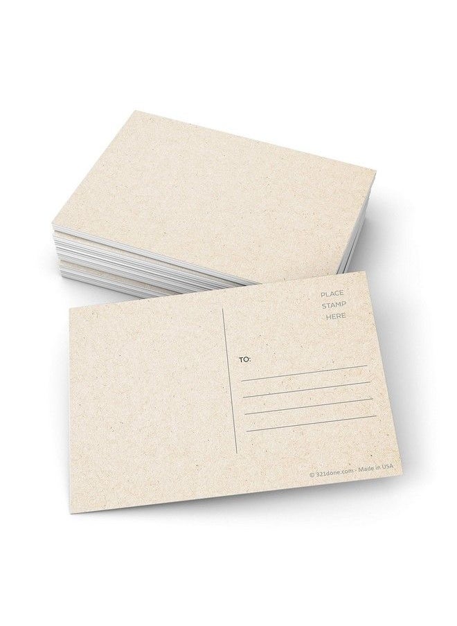 321Done - Small Blank Postcards Tan (Set Of 50) Made In Usa 3.5X5 Inches Usps Post Office Mail Compliant Plain Rustic Kraft Address Mailing Create Your Own For Kids Thick Heavy Duty Index Cards - Image 1