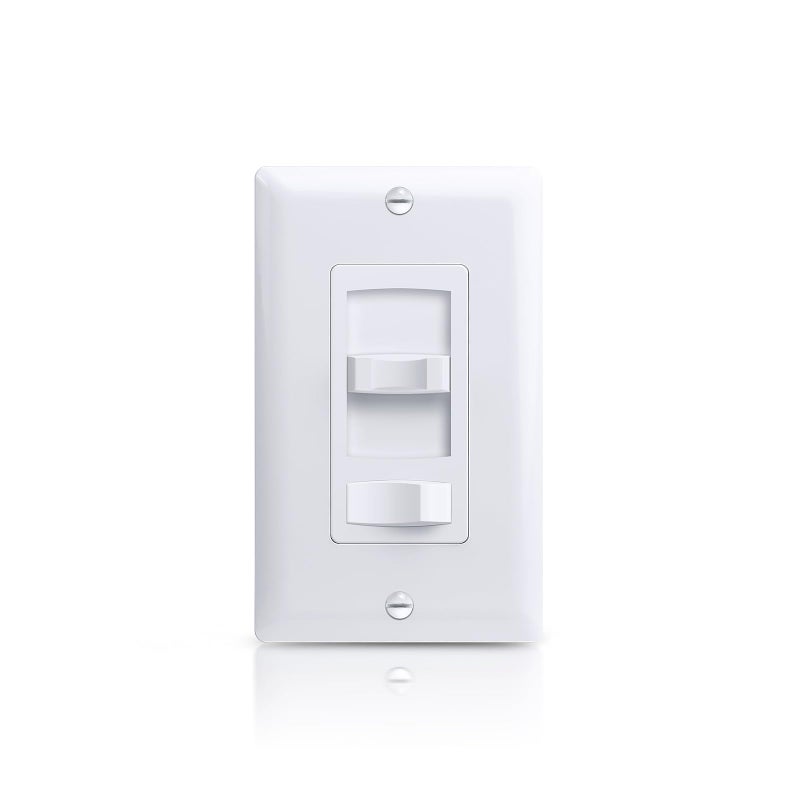 ECOELER Dimmer Switch, Single Pole/3-Way LED Rocker Dimmer Light Switch for 150W LED/CFL and 600W Halogen/Incandescent Bulbs, Wall Plate Included, ETL Listed, White - Image 1