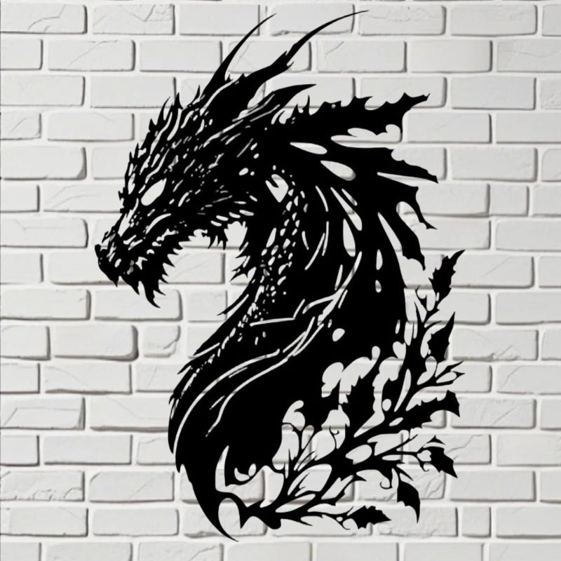 DAECHAO Dragon Metal Wall Decor Medieval Fantasy Art for Bedroom Living Room Office Man Cave, Room Decorations for Men Ideal Gifts for Dragon Lovers - Image 1