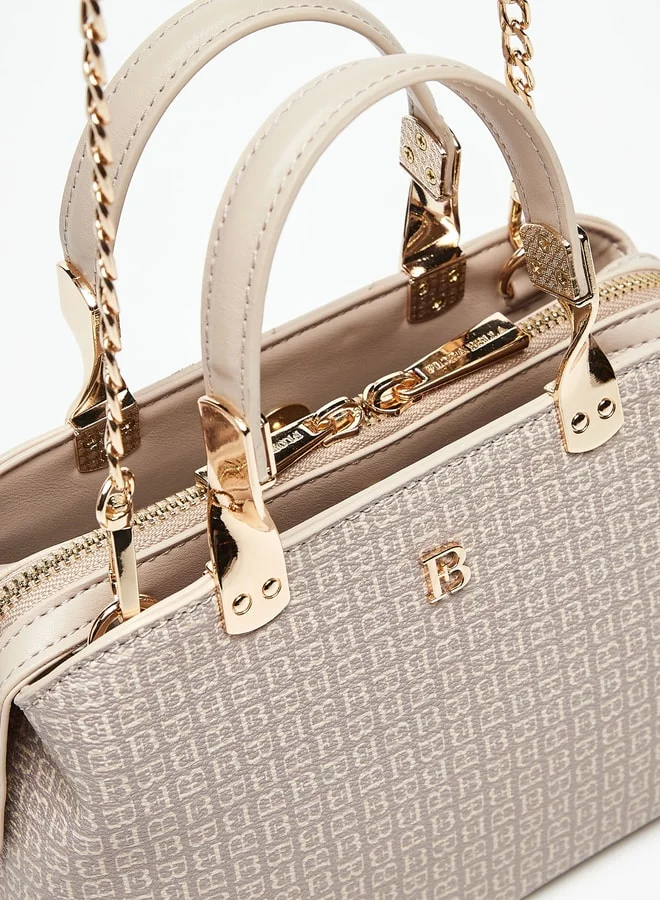 فلورا بيلا Textured Tote Bag with Chain Strap and Zip Closure