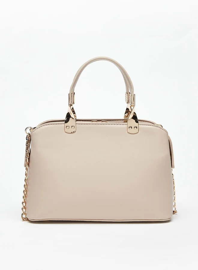 فلورا بيلا Textured Tote Bag with Chain Strap and Zip Closure
