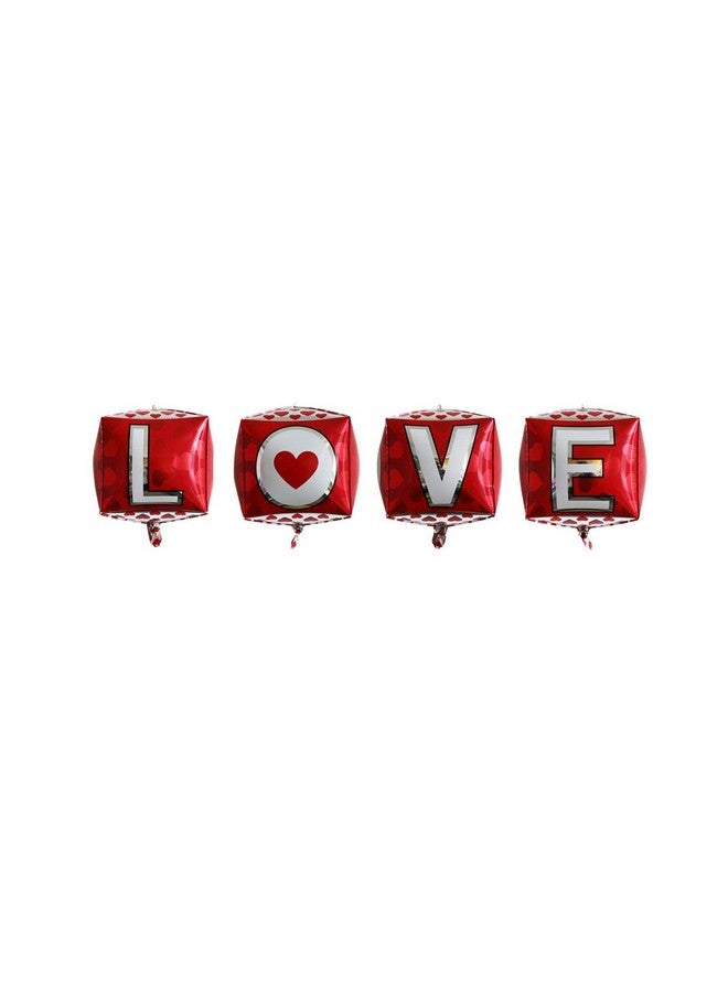 Dzrige 4 Pieces Love Foil Balloons 22 Inch 4D Love Letter Foil Mylar Balloons For Romantic Wedding Party Decor Bridal Shower Birthday Party Valentines Day Gift Marriage Decorations - Image 3
