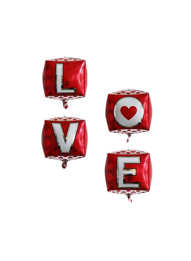 Dzrige 4 Pieces Love Foil Balloons 22 Inch 4D Love Letter Foil Mylar Balloons For Romantic Wedding Party Decor Bridal Shower Birthday Party Valentines Day Gift Marriage Decorations - Image 2