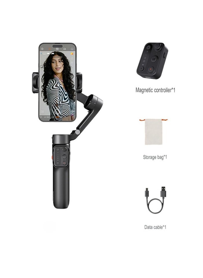 hohem - Smart Phone Gimbal Stabilizer, Ultra Light Comfortable Grip Mobile Phone Gimbal, Portable And Foldable Phone Stabilizer, Sturdy Durable Phone Holder For Recording Vlogging, (Black, Set 1) - Image 1