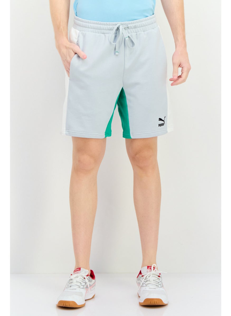 PUMA Men Sportswear Fit Color Blocked Training Shorts, Platinum Grey  - Image 1