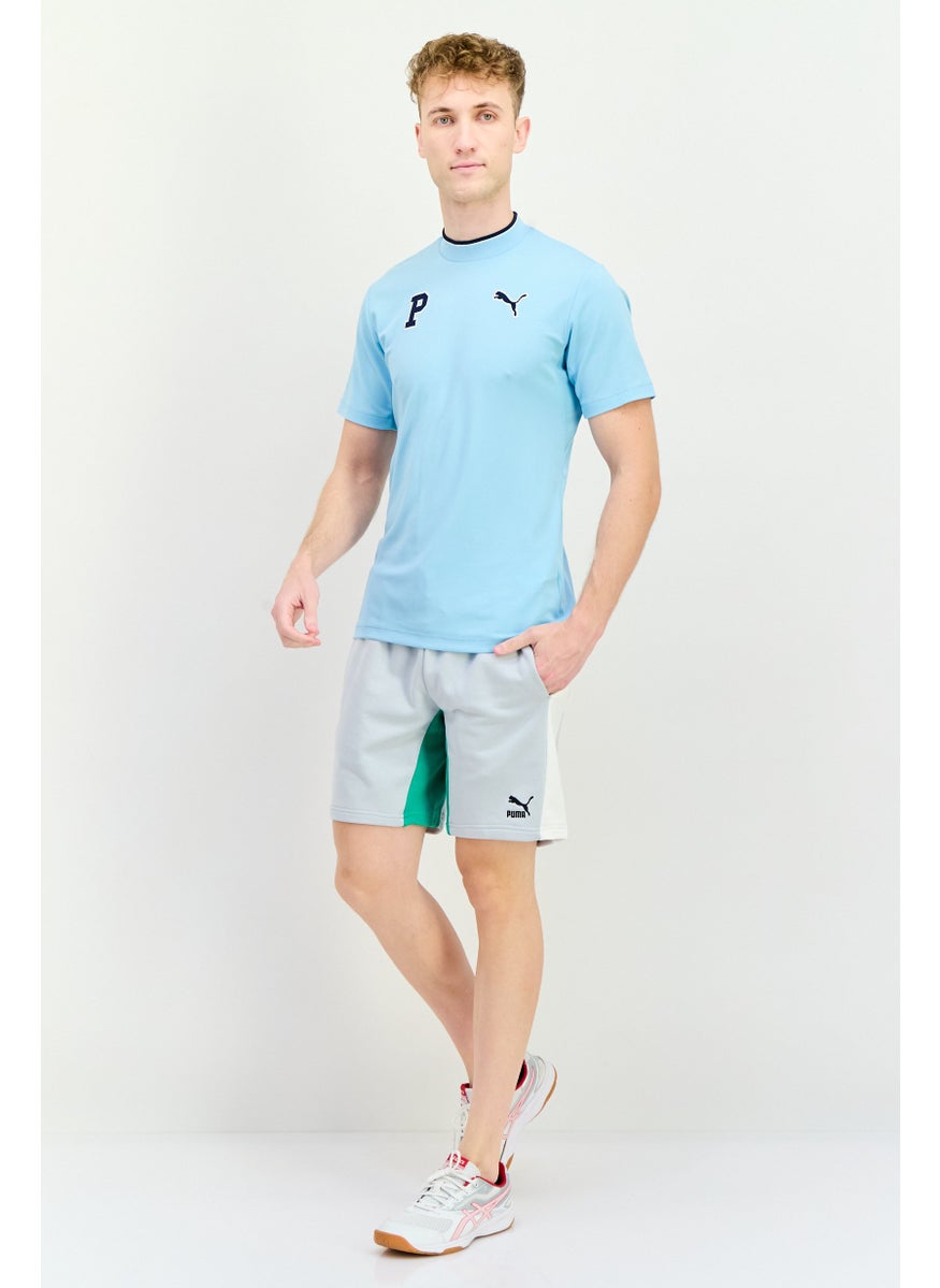 PUMA Men Sportswear Fit Color Blocked Training Shorts, Platinum Grey  - Image 4