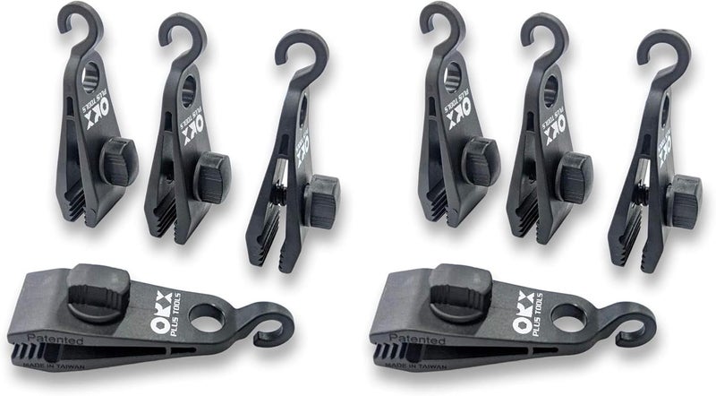 ORX PLUS TOOLS ORXPLUS Tools 4pcs Thumb Screw Tarp Clips with Hook, Tent Clamps, Awning Clamp Set for Camping Canopies, Car Cover, Winter Boat, Pool, Sun Shade (Pack of 2) - Image 1