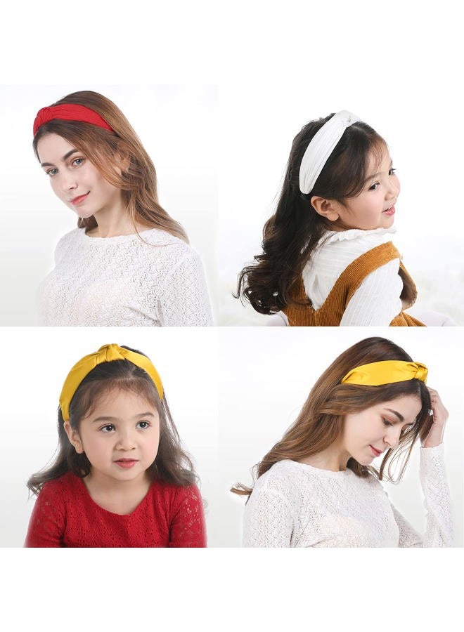 Funtopia Fashion Headbands for Women Girls, 10 Pcs Knotted Pearl Wide Top Knot Turban Hair Bands/ Hoops Vintage Velvet Leopard Print - Image 2