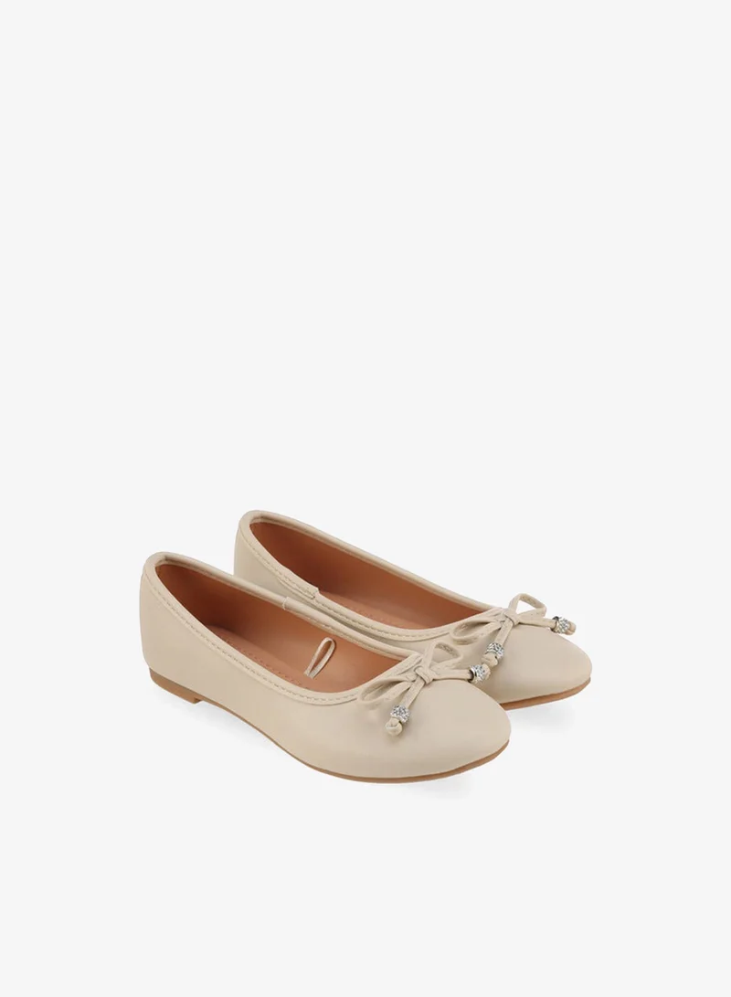 Flora Bella By Shoexpress Flora Bella Girls Bow Applique Ballerina Shoes