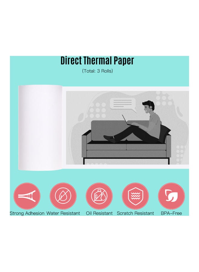 Pack Of 3 Thermal Paper Roll A9 - Image 3