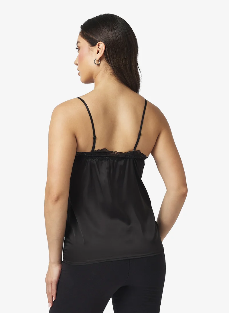 Ginger Basics Satin Lace Cami Top