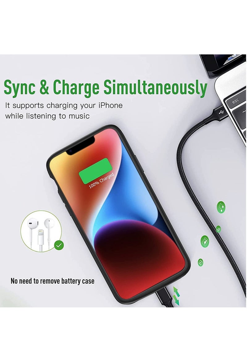 ELTRAZONE - Battery Case for iPhone 14, Real 3500 Rechargeable Smart Extended Charging Case with 1x Screen Protector, Ultra-Slim Portable Protective Battery Pack Black - Image 1