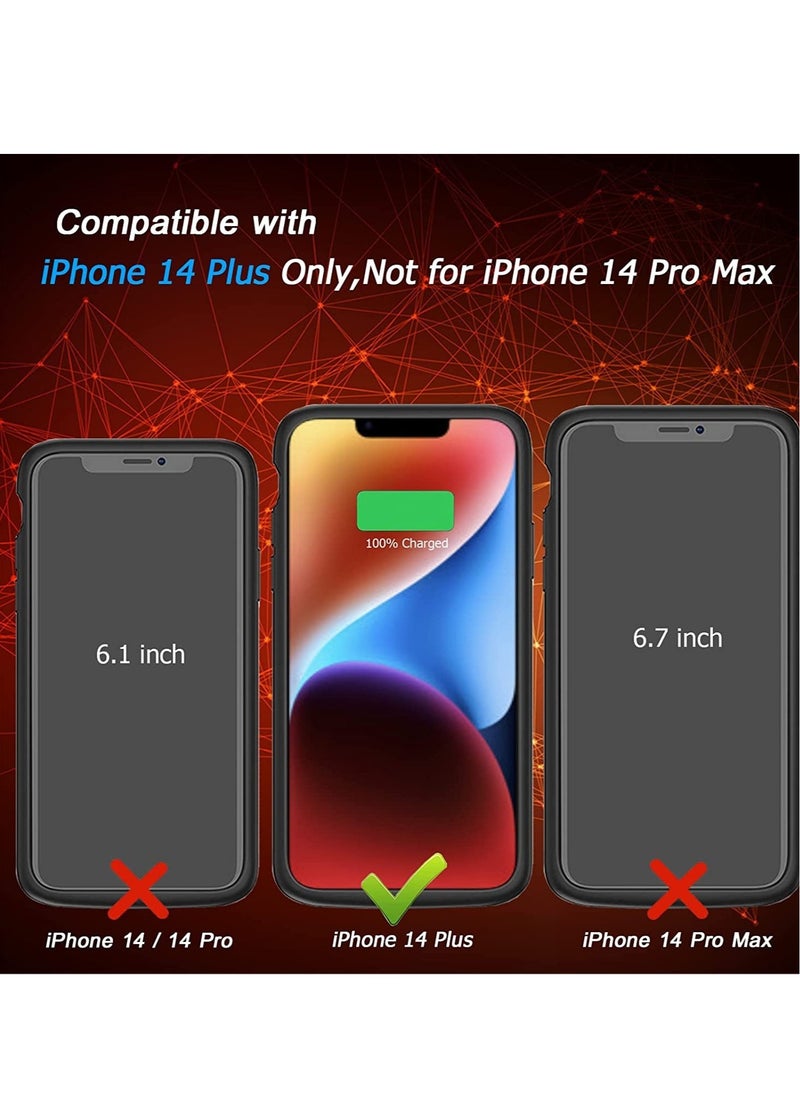 ELTRAZONE - Battery Case for iPhone 14, Real 3500 Rechargeable Smart Extended Charging Case with 1x Screen Protector, Ultra-Slim Portable Protective Battery Pack Black - Image 1