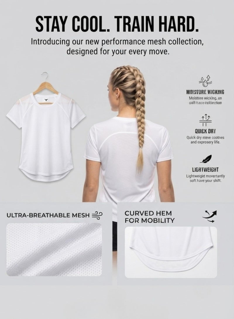 THUGFIT Whirlwind Ladies Tshirt White - Image 3