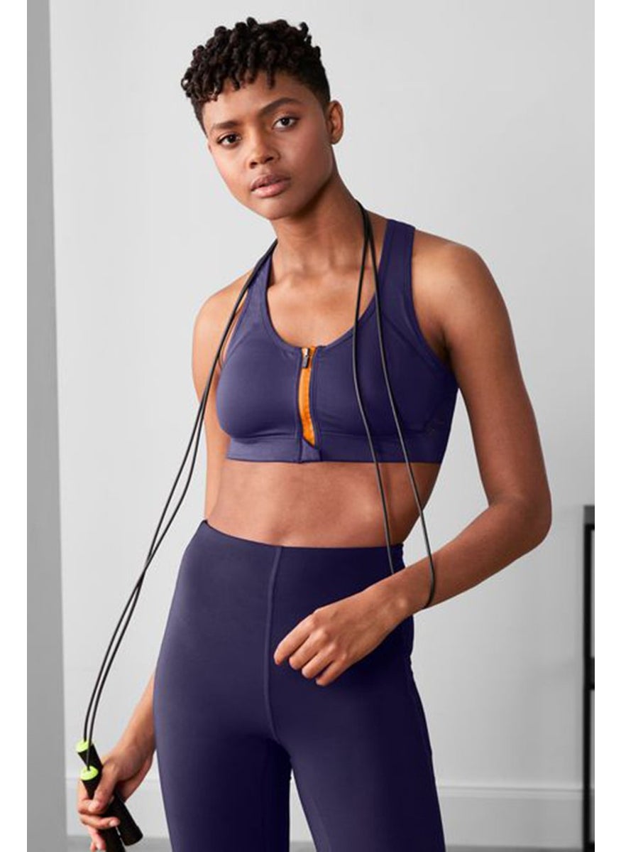 Tchibo - Women Textured Non Padded Sports Bra, Purple - Image 1